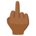 🖕🏾 middle finger: medium-dark skin tone display on Google